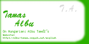 tamas albu business card